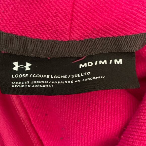 Under Armour Loose Hunt Hot Pink Long Sleeve Sweatshirt Women Size M - Picture 8 of 8